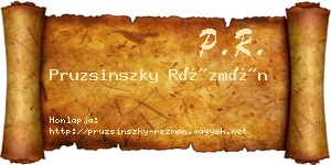 Pruzsinszky Rézmán névjegykártya